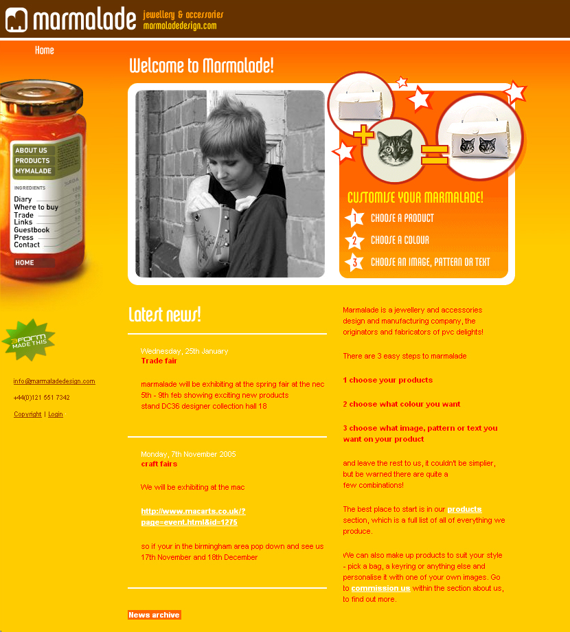 Marmalade website in 2006