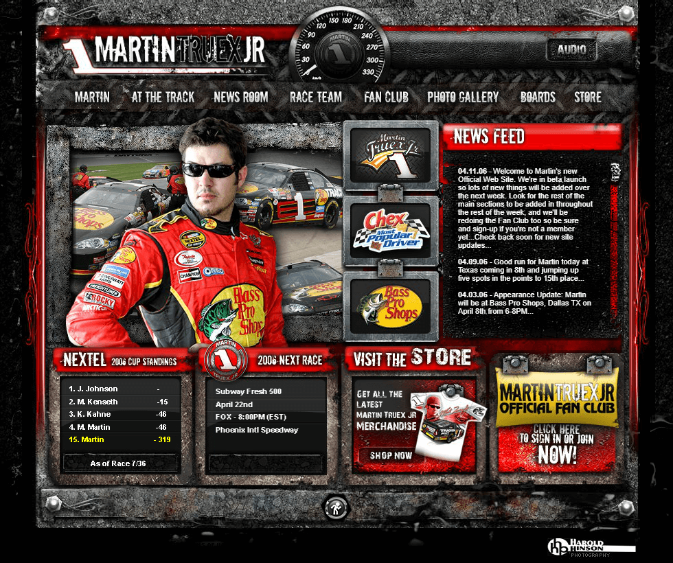 Martin Truex flash website in 2006
