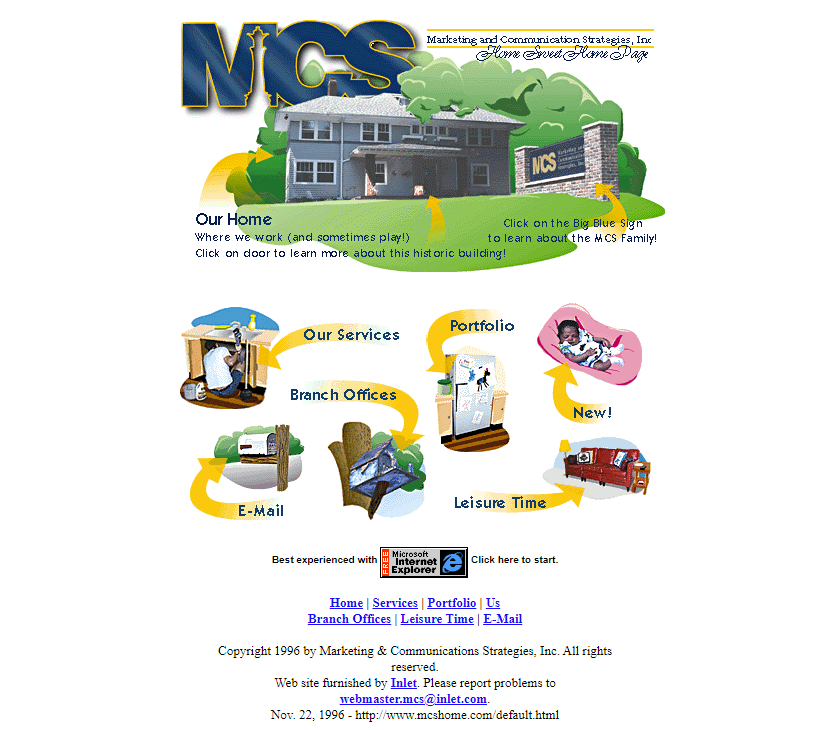 MCS website in 1996