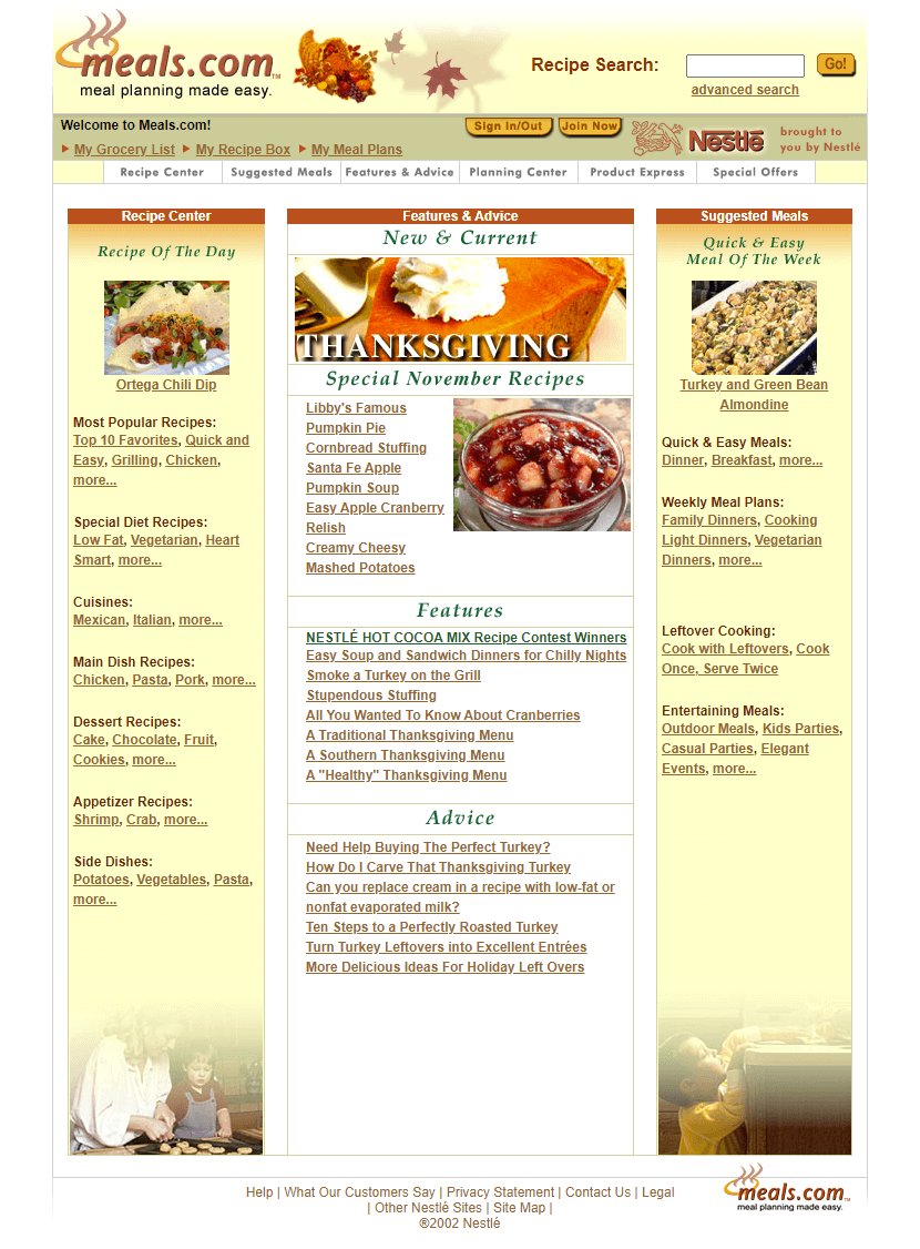Meals.com in 2002
