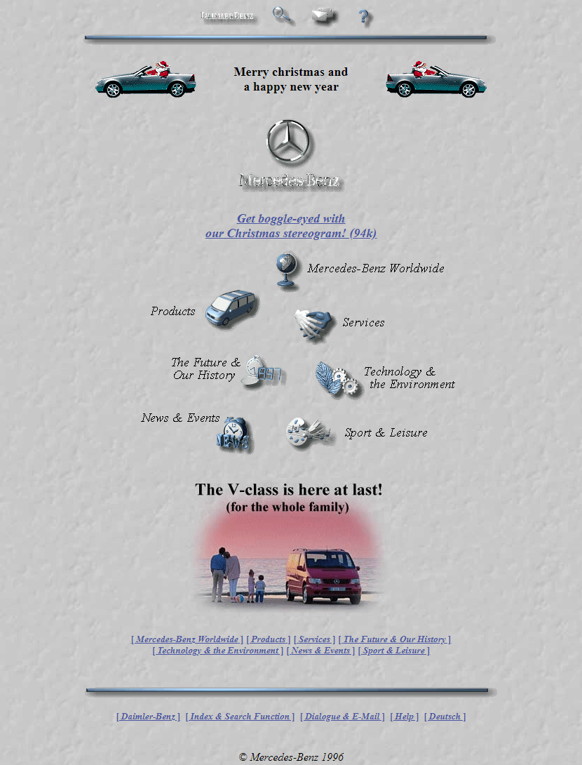 Mercedes-Benz website in 1996