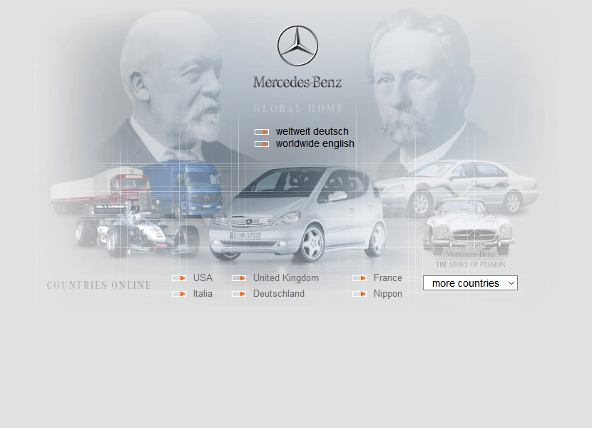 Mercedes-Benz website in 2002