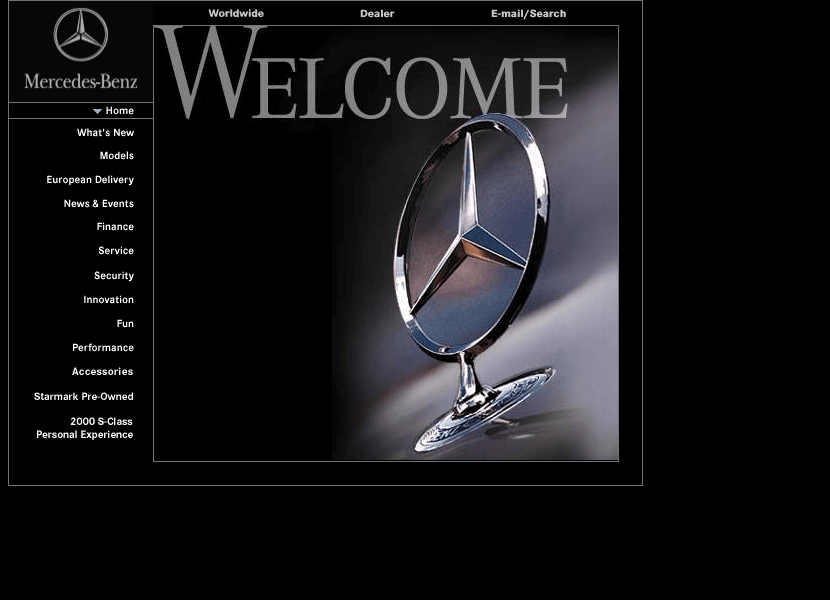 Mercedes-Benz USA website in 1998