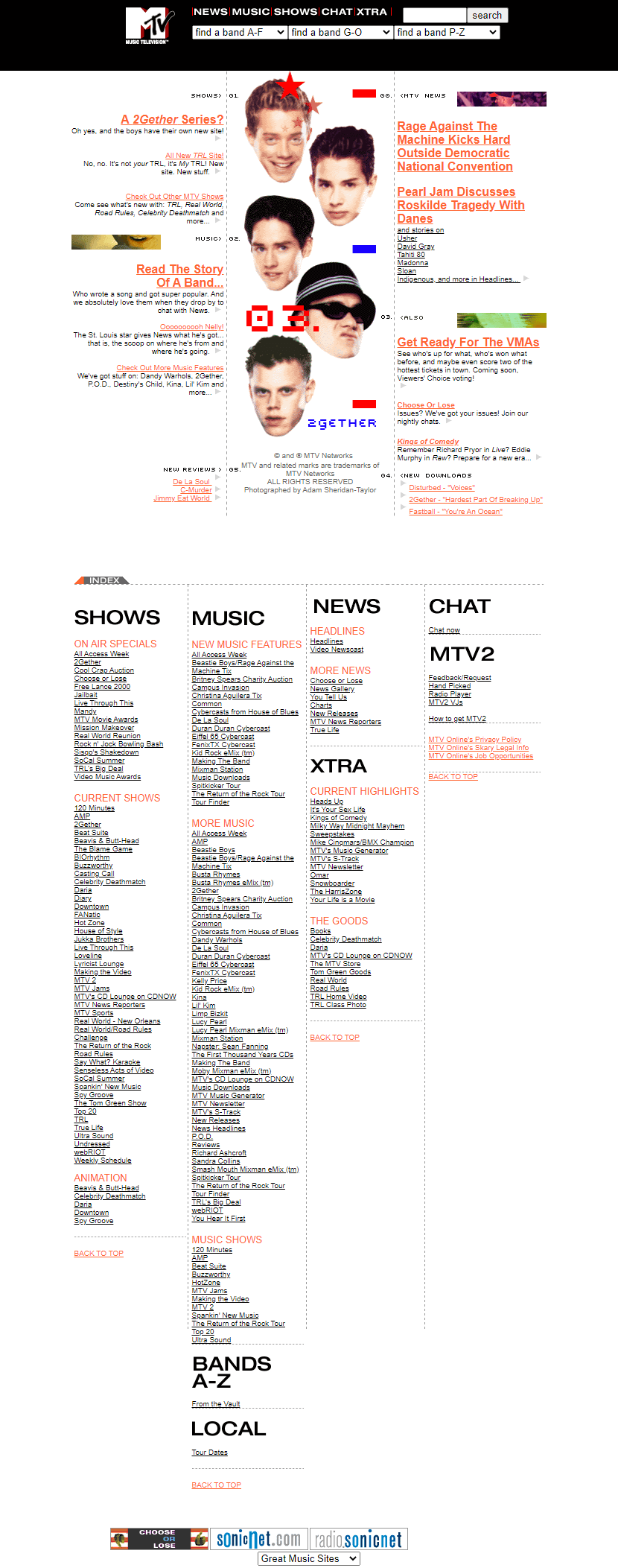 MTV website in 2000