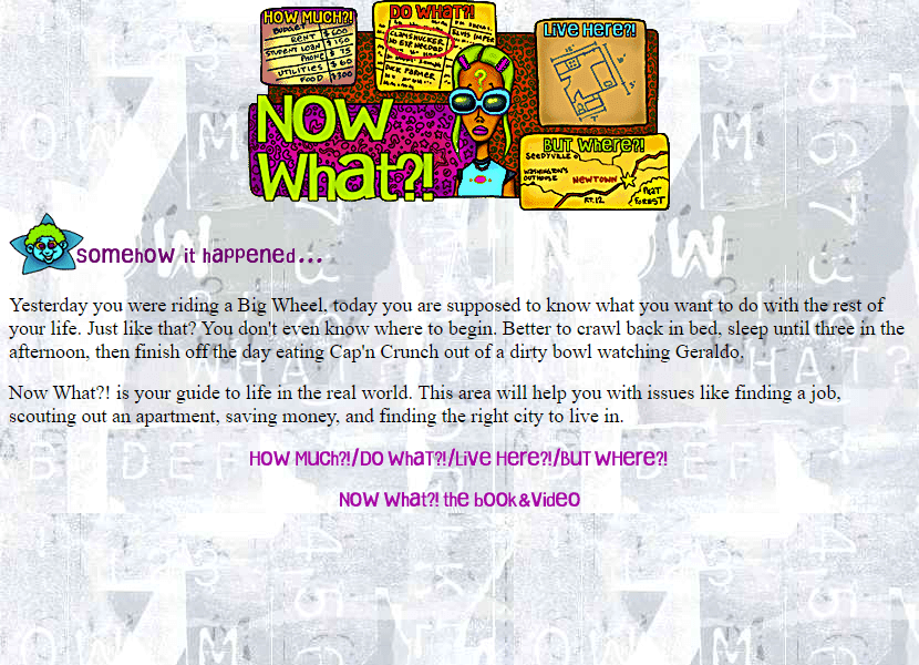 MTV’s Now What?! website in 1997