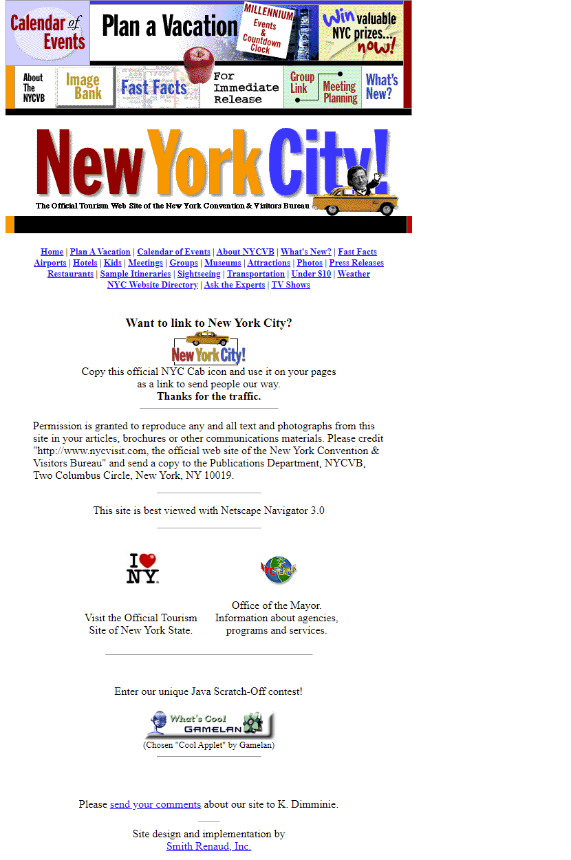 New York City! website in 1997