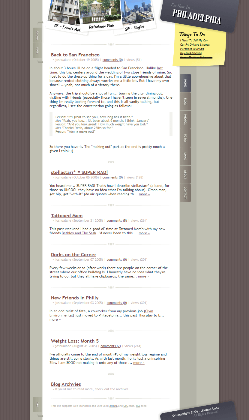 NewInPhilly website in 2005