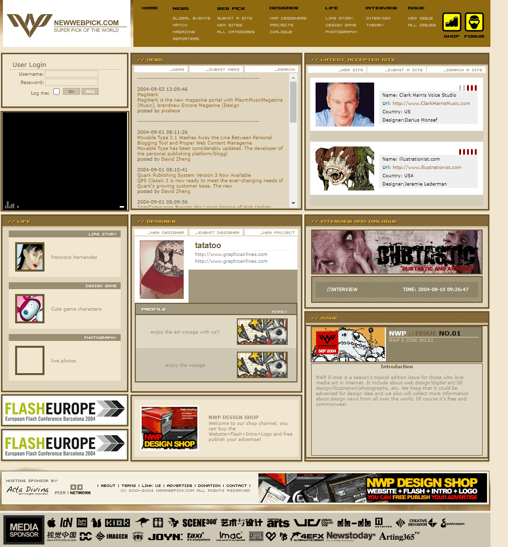 NewWebPick.com website in 2004