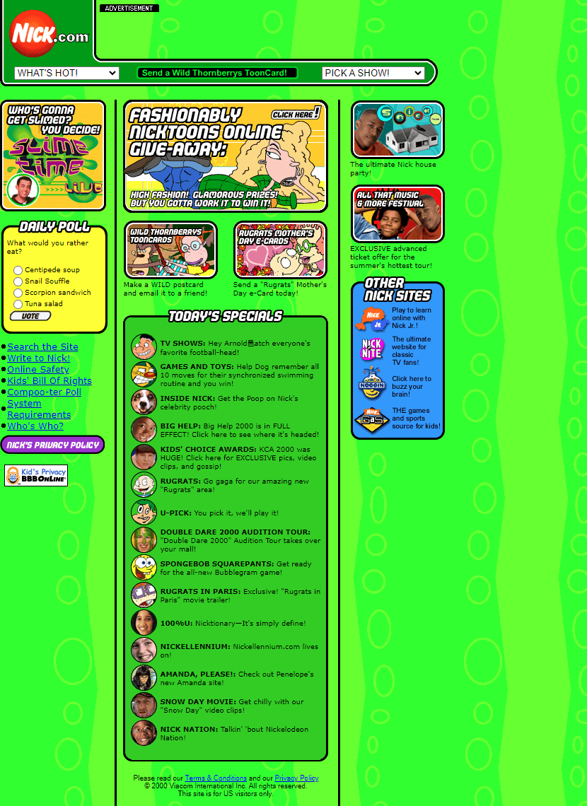 Nickelodeon in 2000