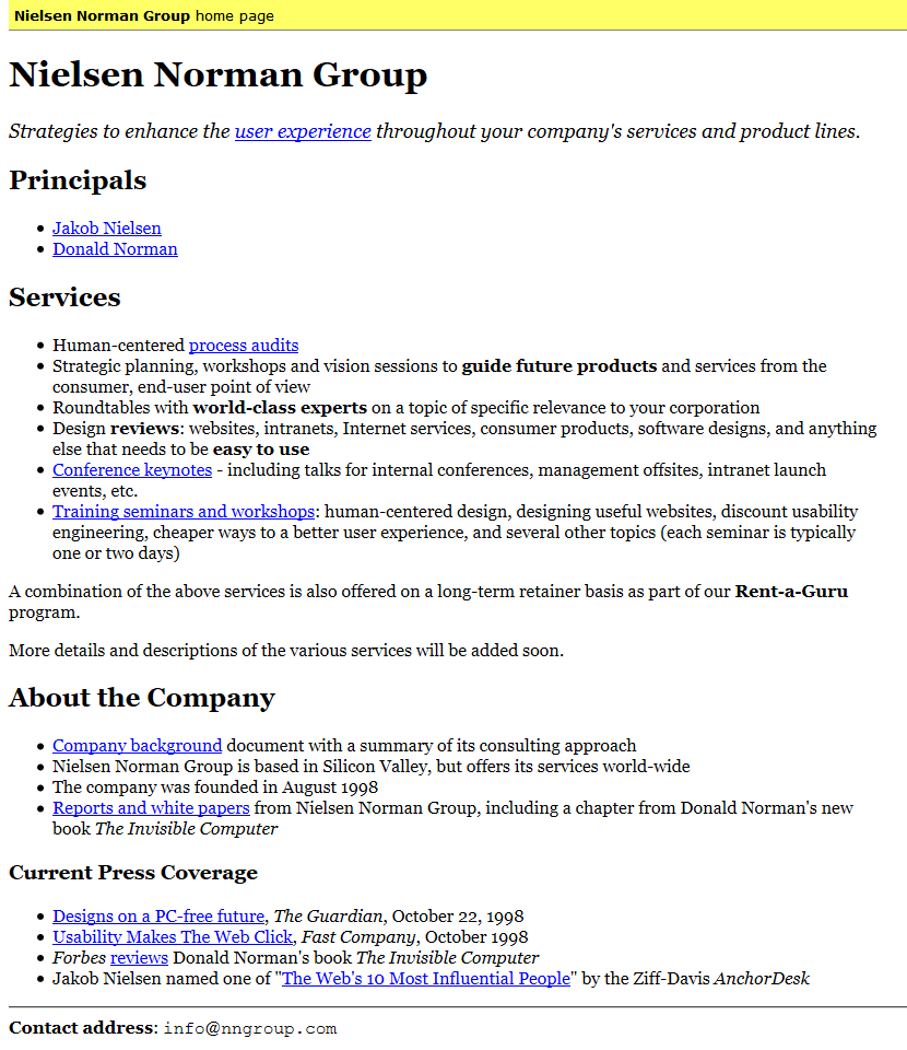 Nielsen Norman Group in 1998