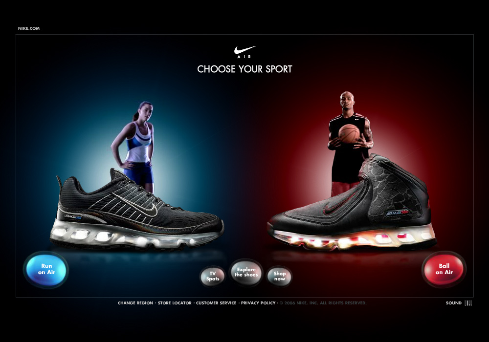 Nike Air flash website in 2006