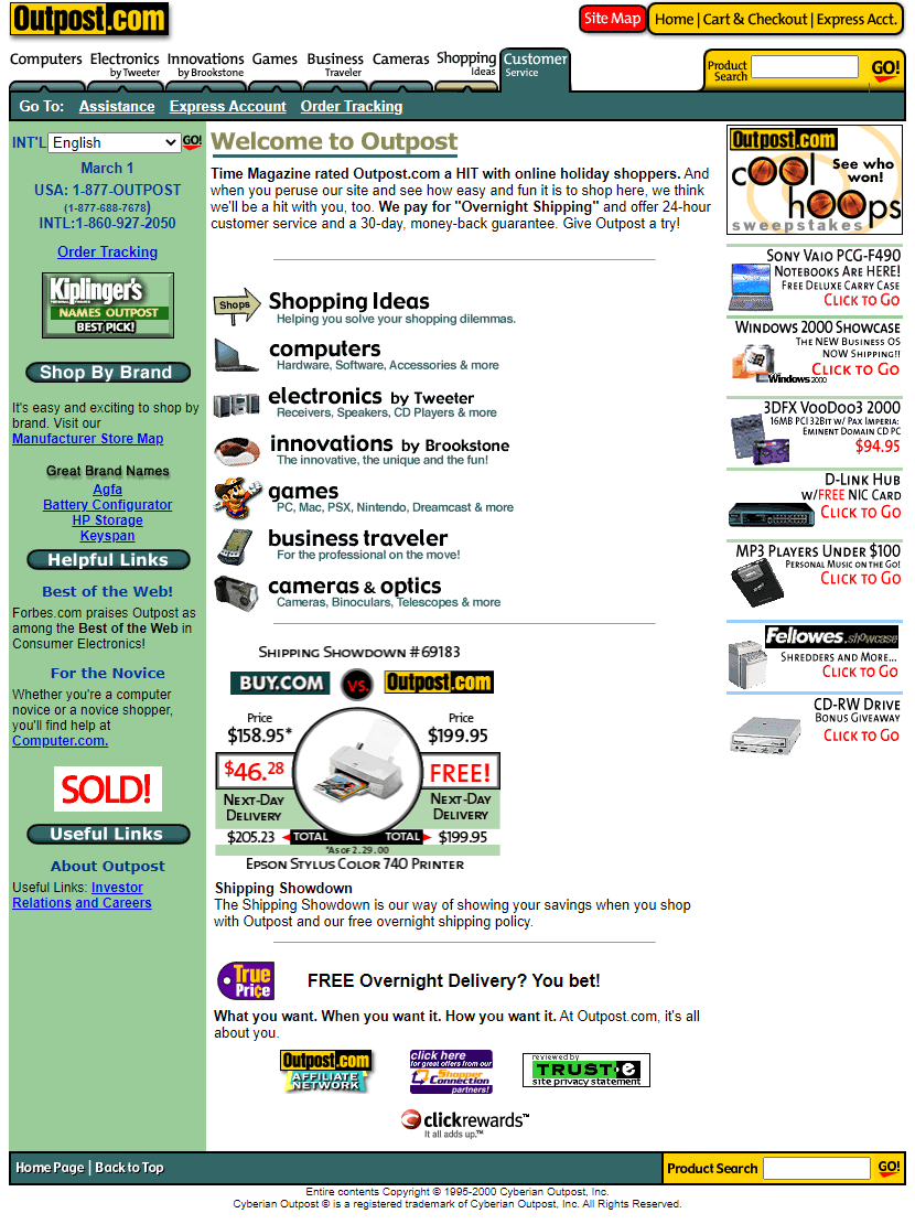 Outpost.com in 2000