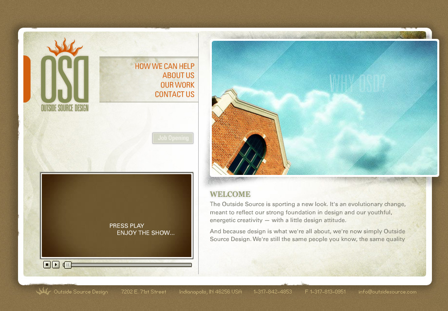 Outsite Source Design website in 2006