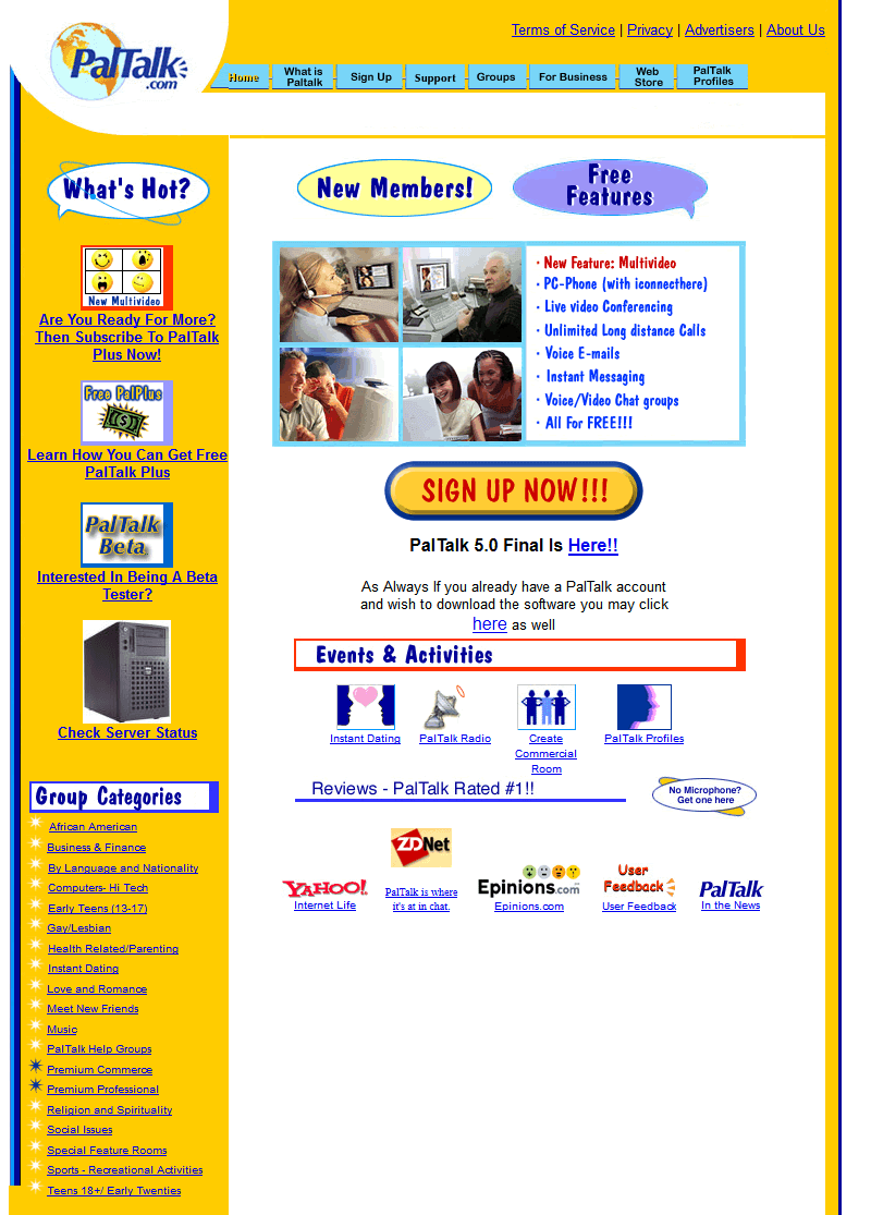 PalTalk website in 2002