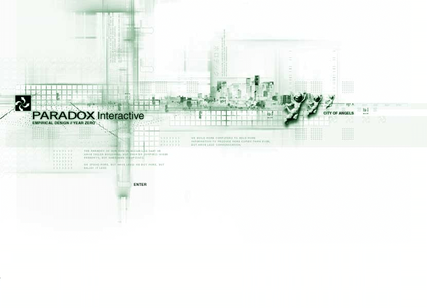 PARADOX Interactive website in 2000