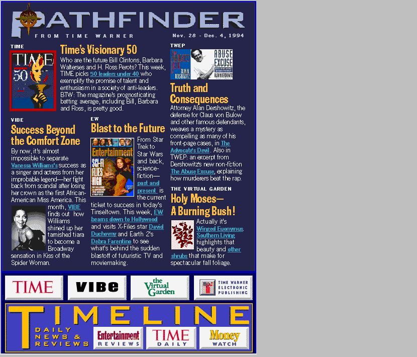 Pathfinder website in 1994