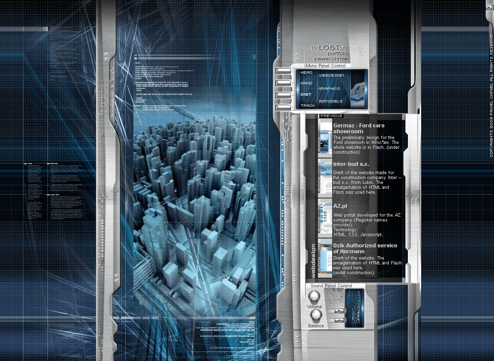 Paweł Chmiel flash website in 2003