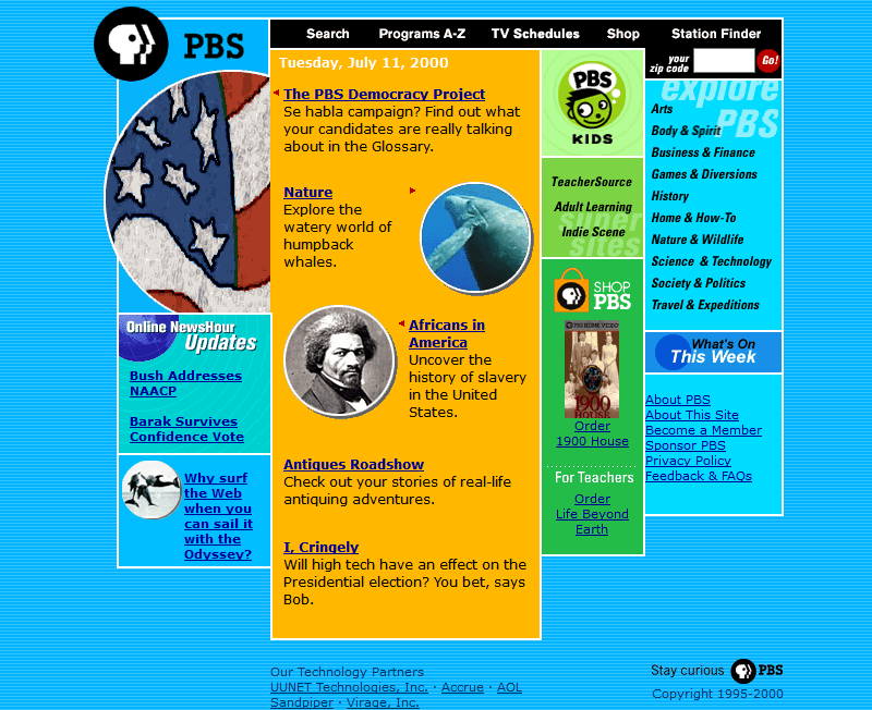 PBS website in 2000