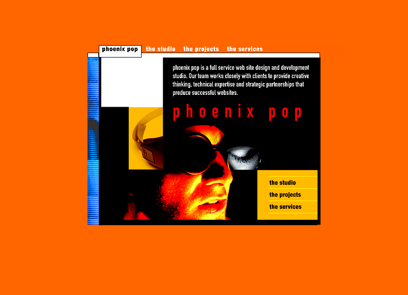 Phoenix POP Productions website in 1998