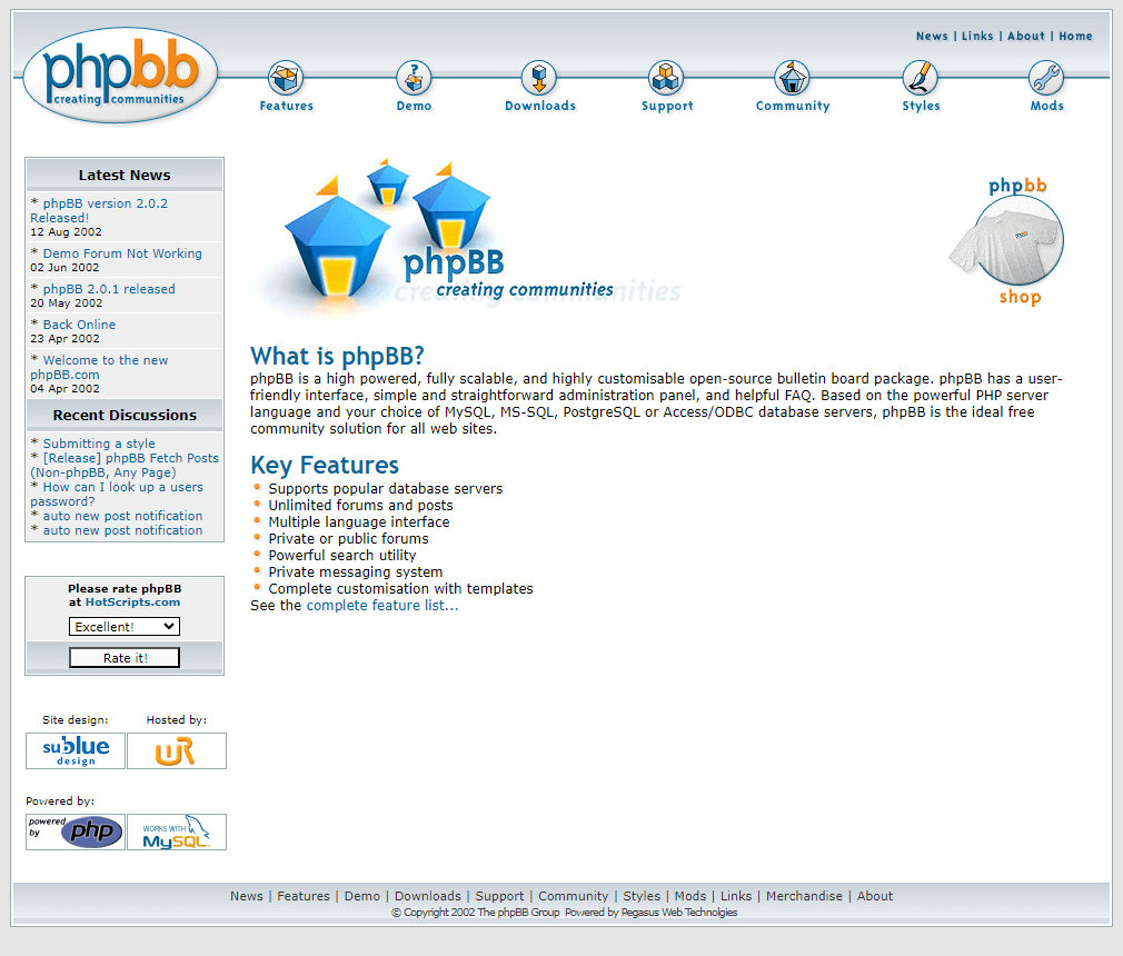 phpBB in 2002