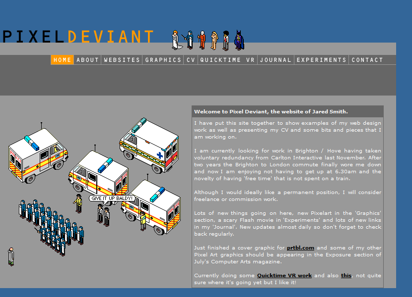 Pixel Devitant website in 2002