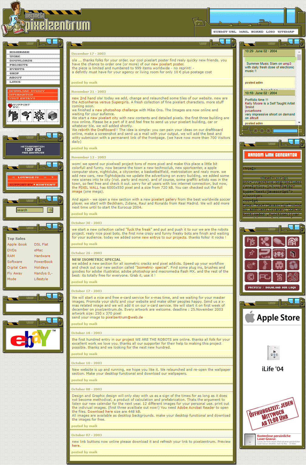 Pixel Zentrum website in 2004