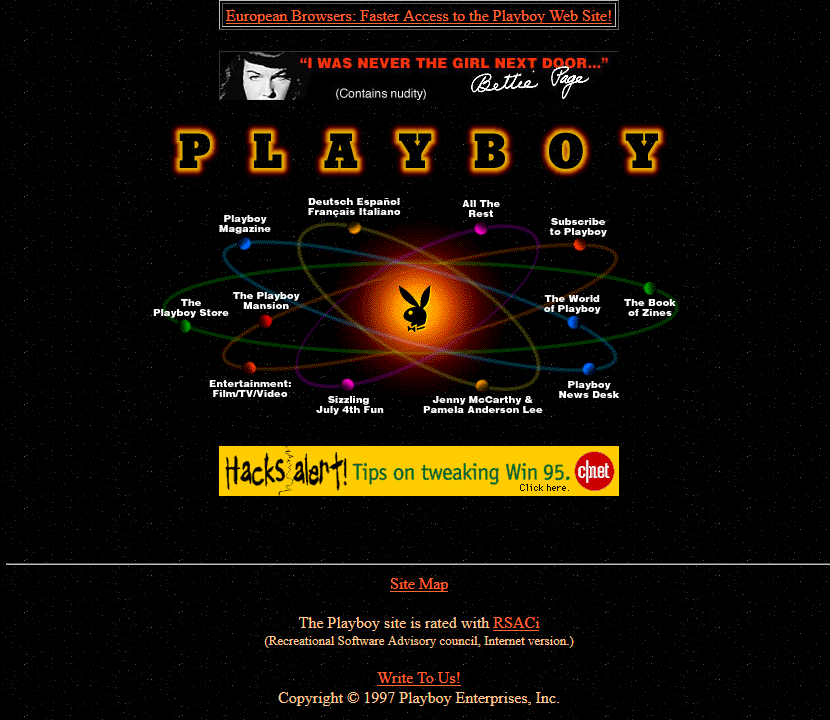 Playboy website in 1997