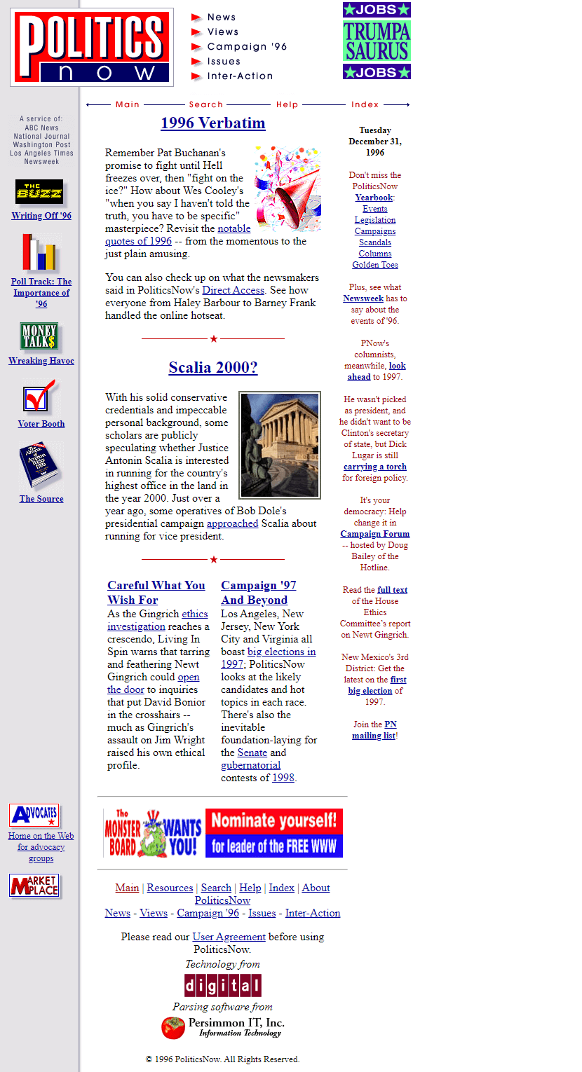 PoliticsNow in 1996