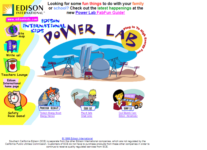 Power Lab website in 1999