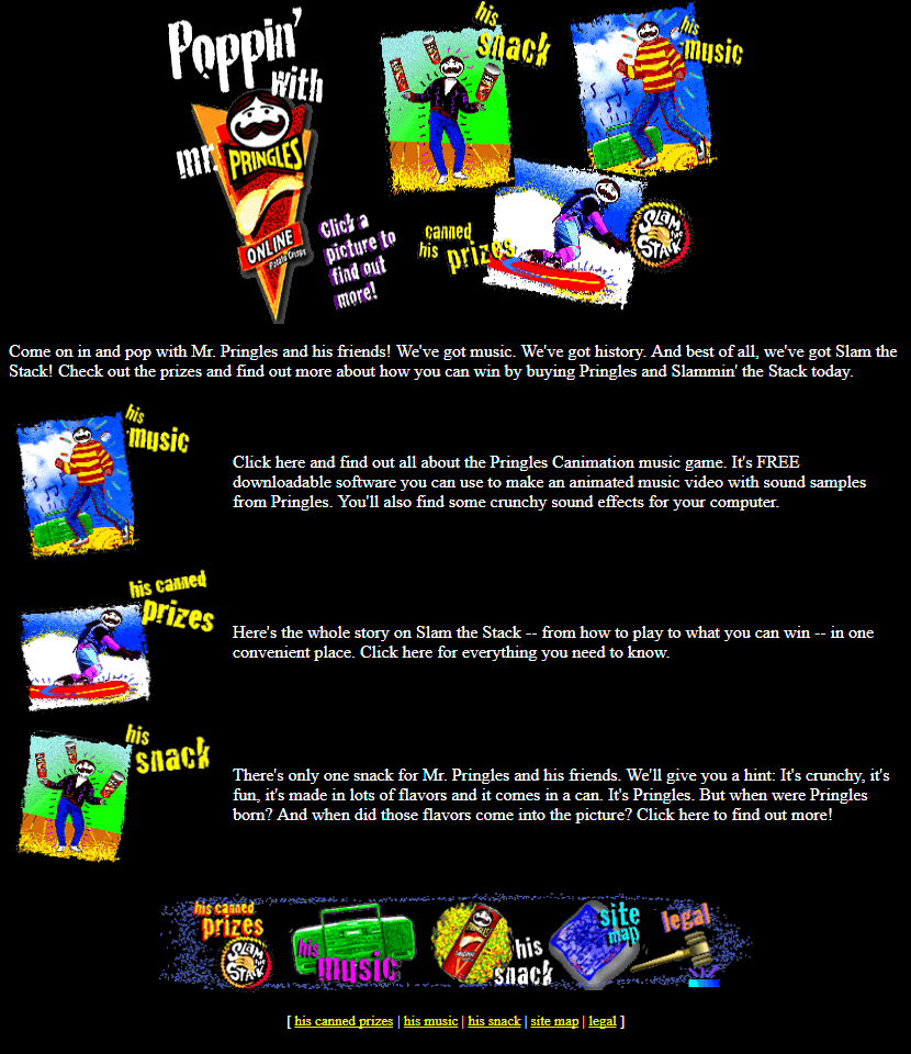 Pringles website in 1997