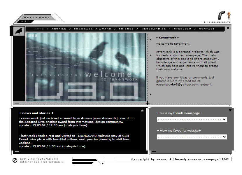 Ravenwork website in 2002