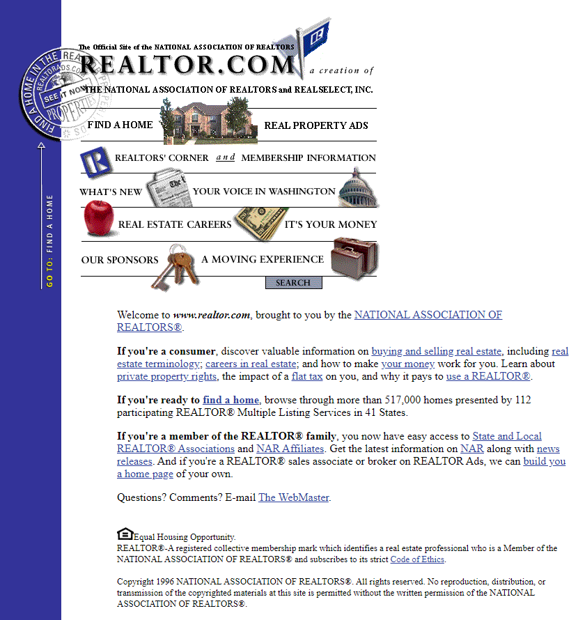 Realtor website in 1996