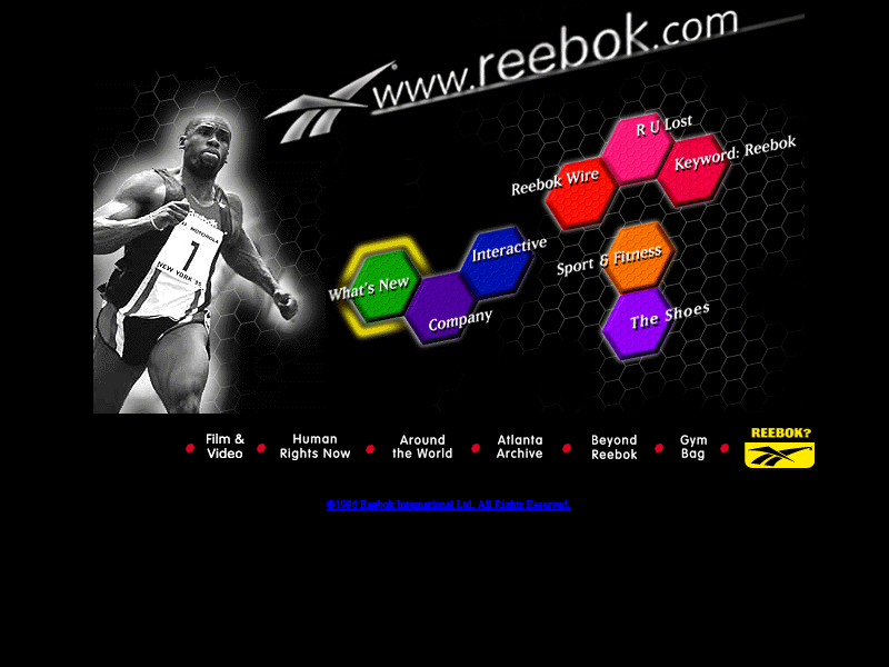 Reebok website in 1996