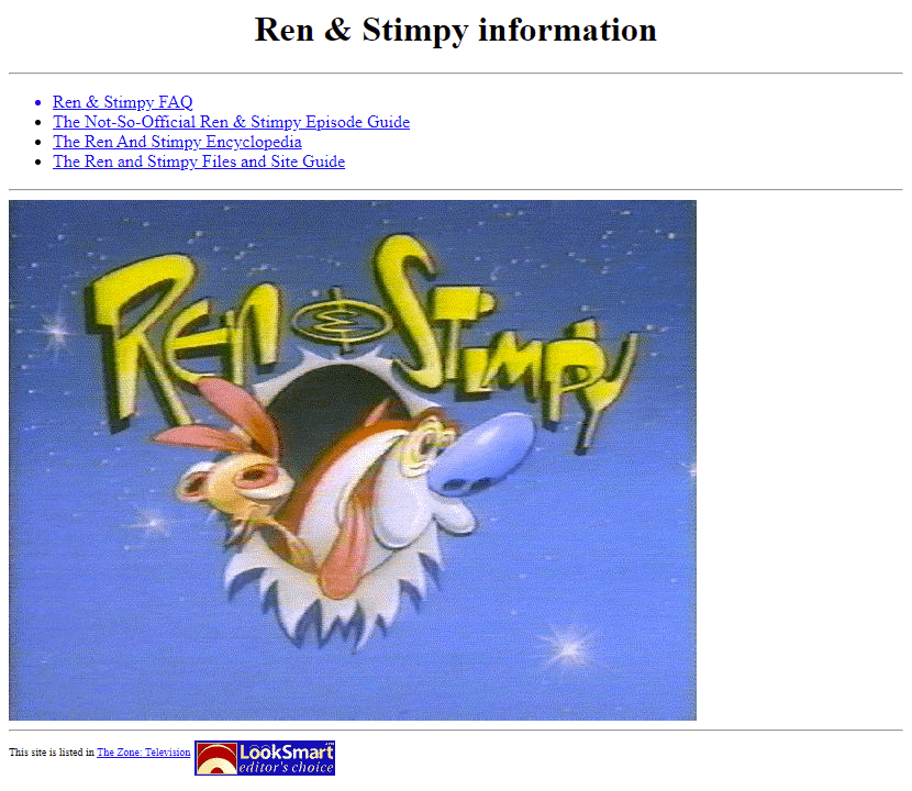 Ren & Stimpy website in 1994