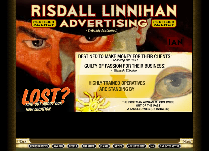 Risdall Linnihan Advertising website in 2001