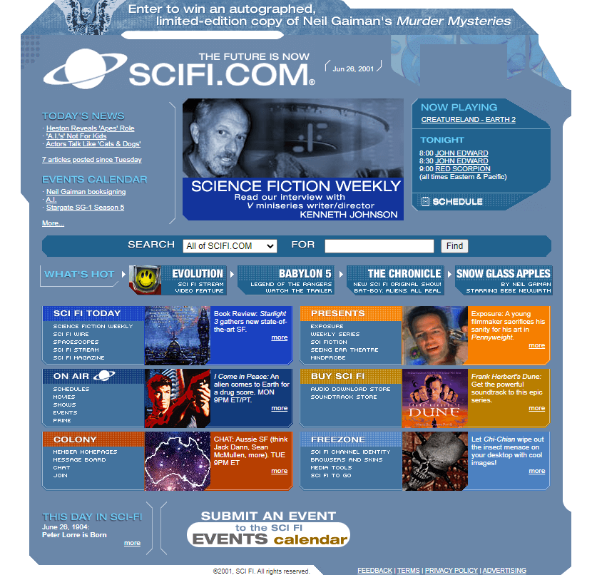 Scifi.com in 2001