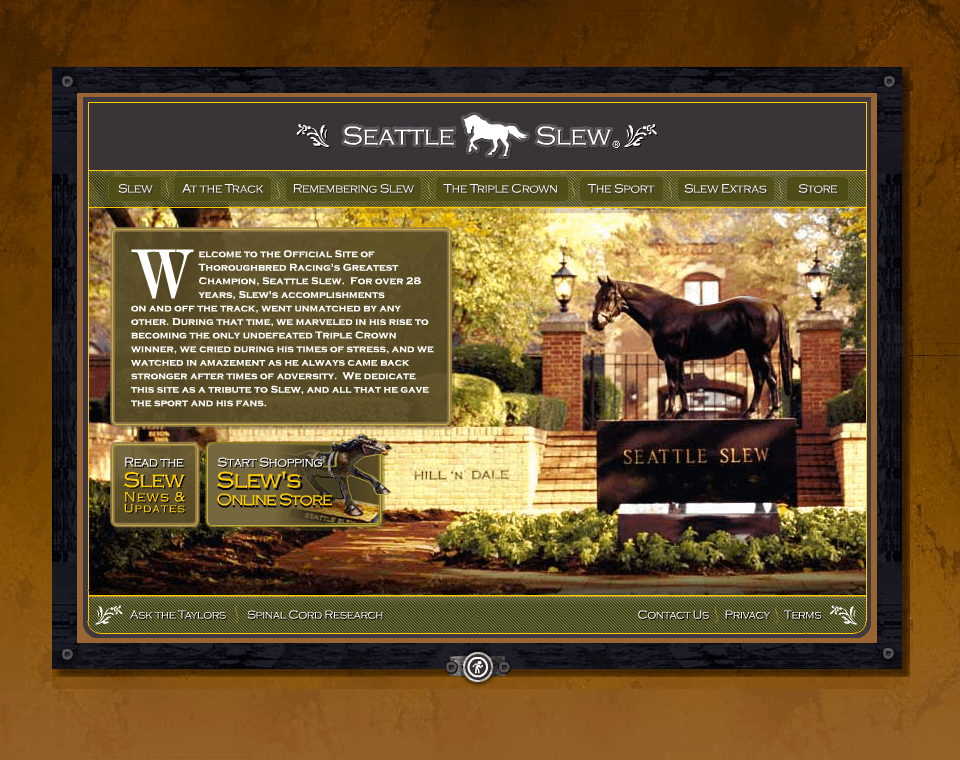 Seattle Slew flash website in 2003