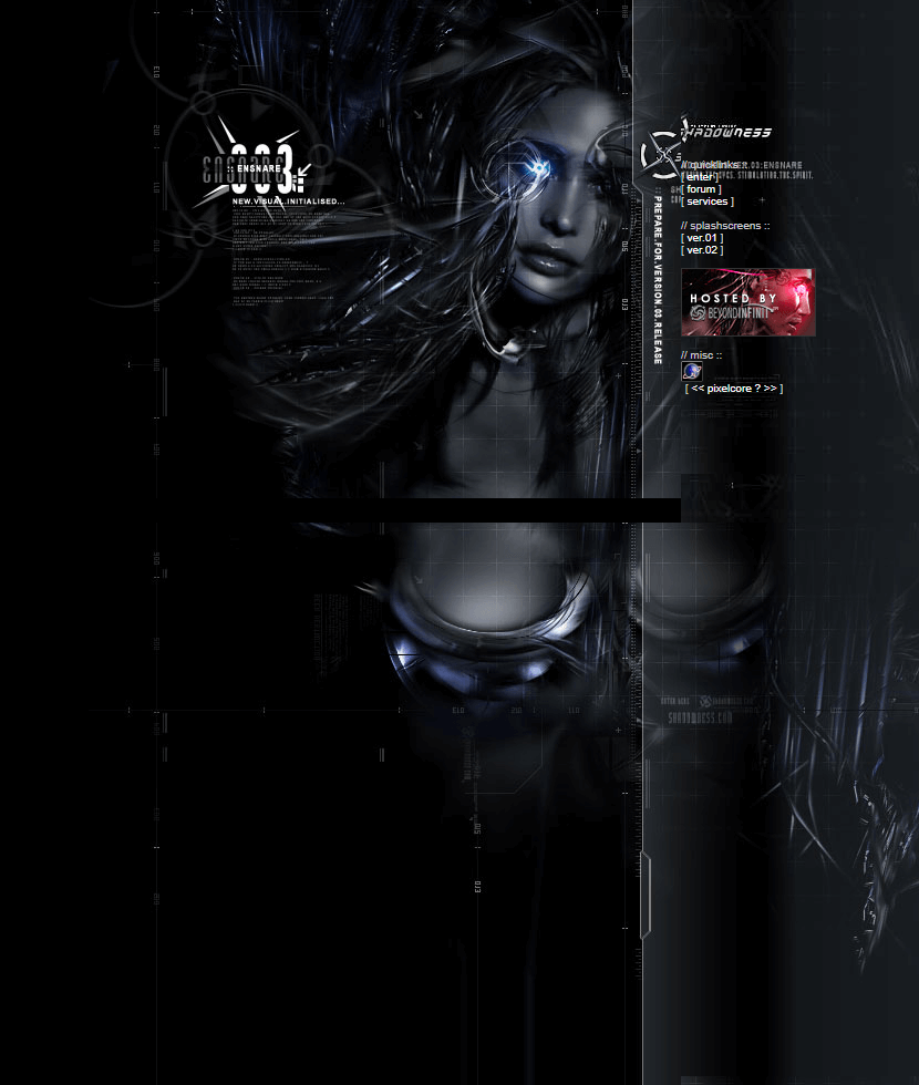 Shadowness website in 2002