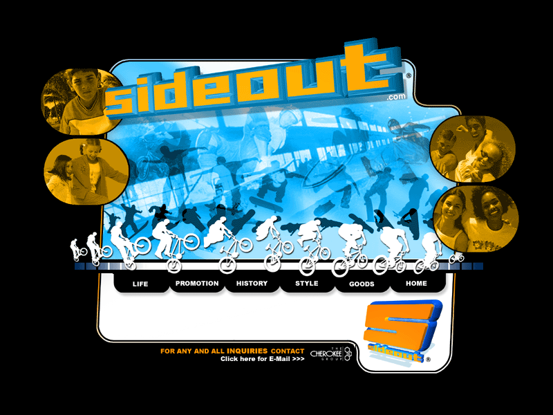 Sideout website in 2003