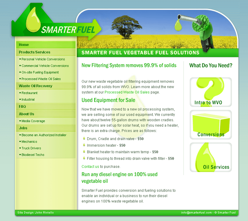 Smarter Fuel website in 2005