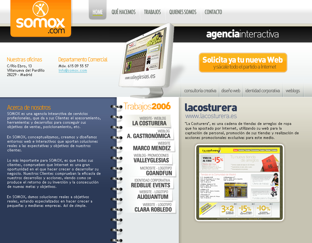 Somox website in 2006