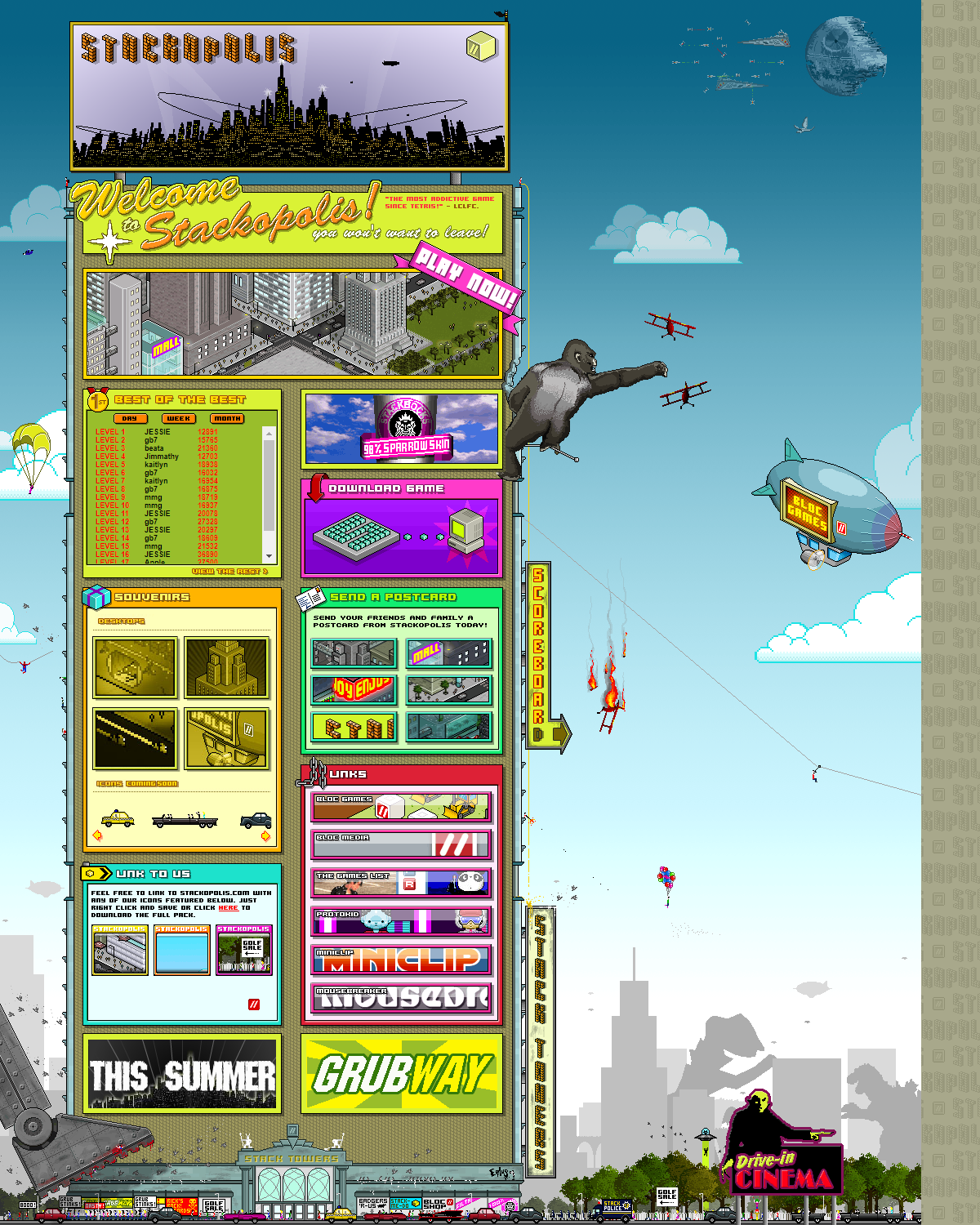 Stackopolis flash website in 2005