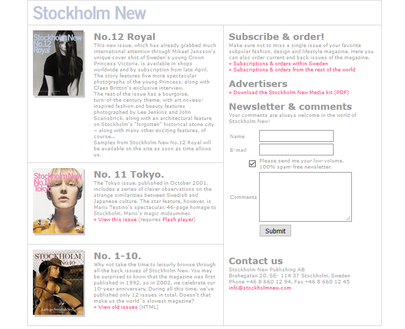 Stockholm New in 2002