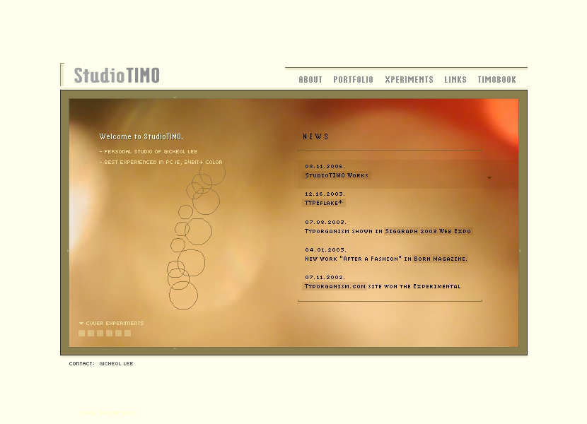 StudioTimo flash website in 2002