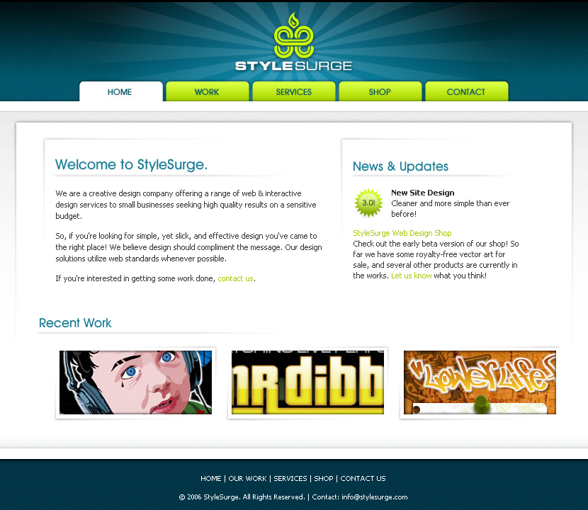 StyleSurge website in 2006