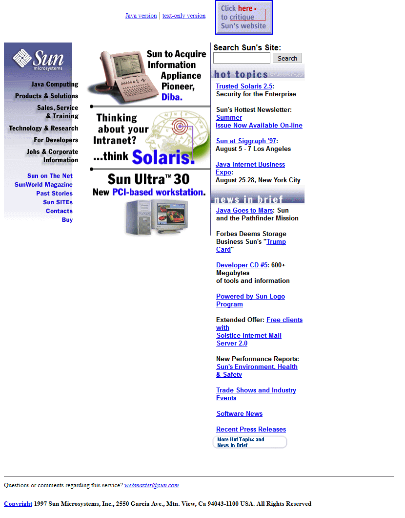 Sun Microsystems in 1997