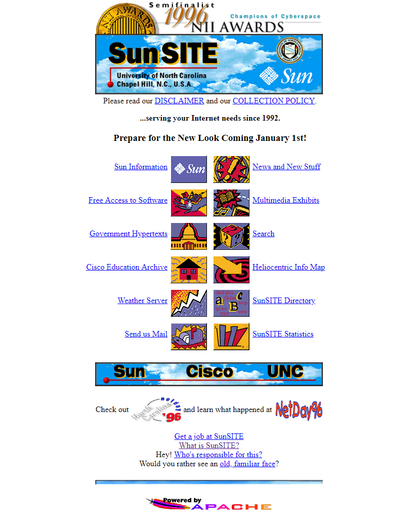 SunSITE website in1996