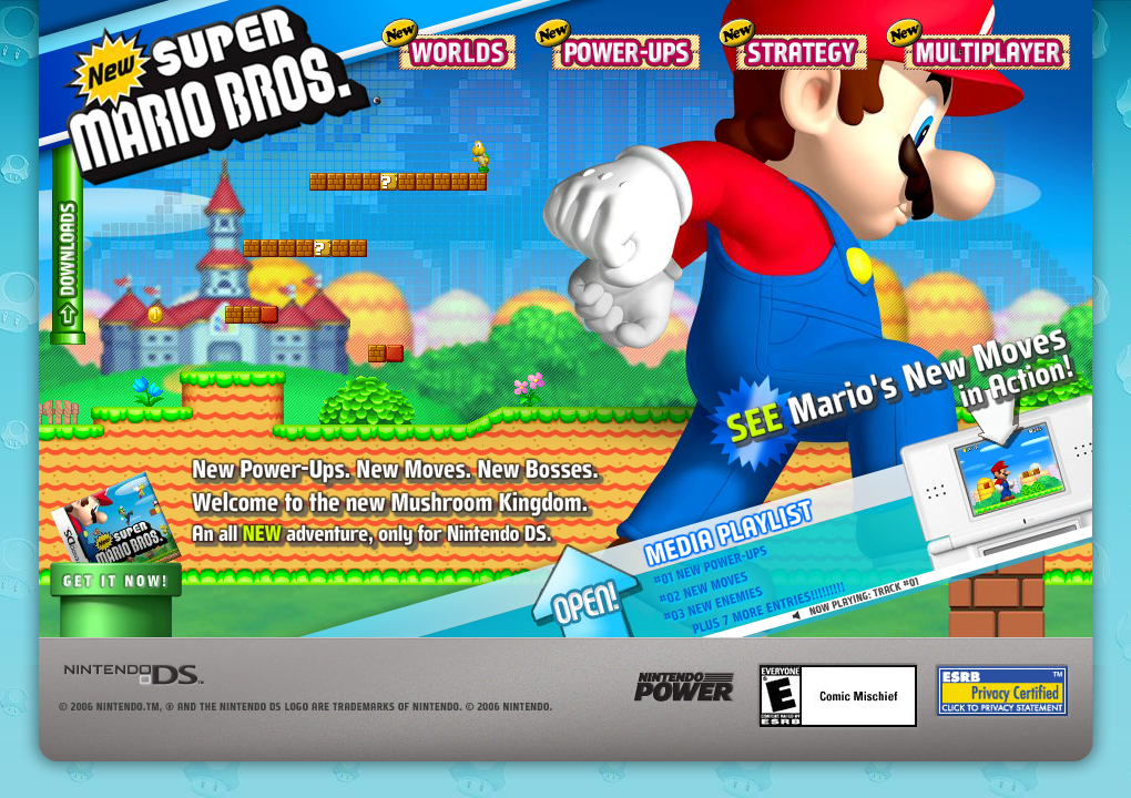 seco Punto de referencia deseo New Super Mario Bros. in 2006 | Web Design Museum