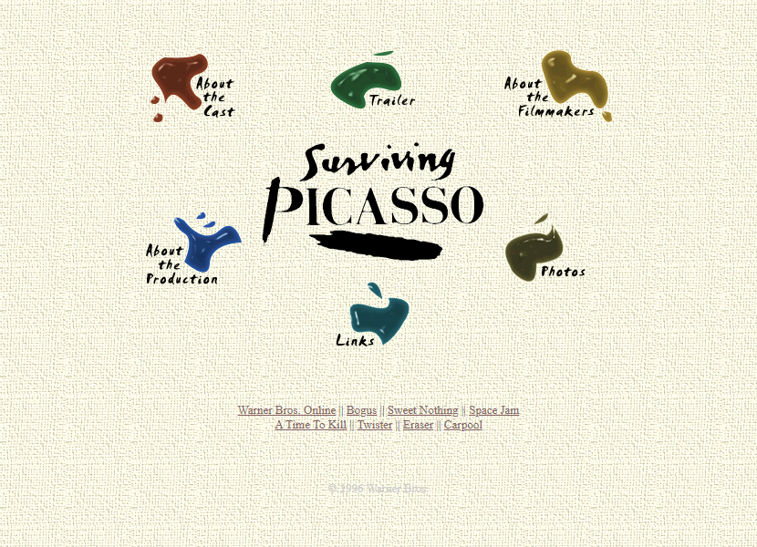 Surviving Picasso website in 1996