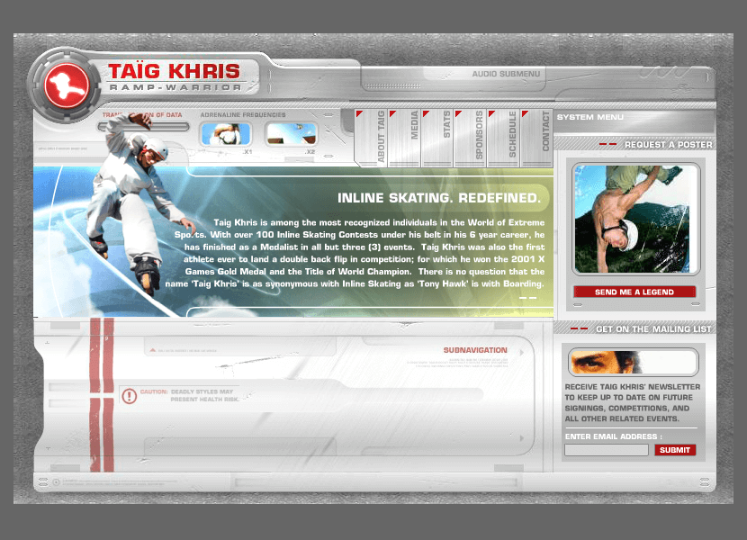 Taig Khris flash website in 2003